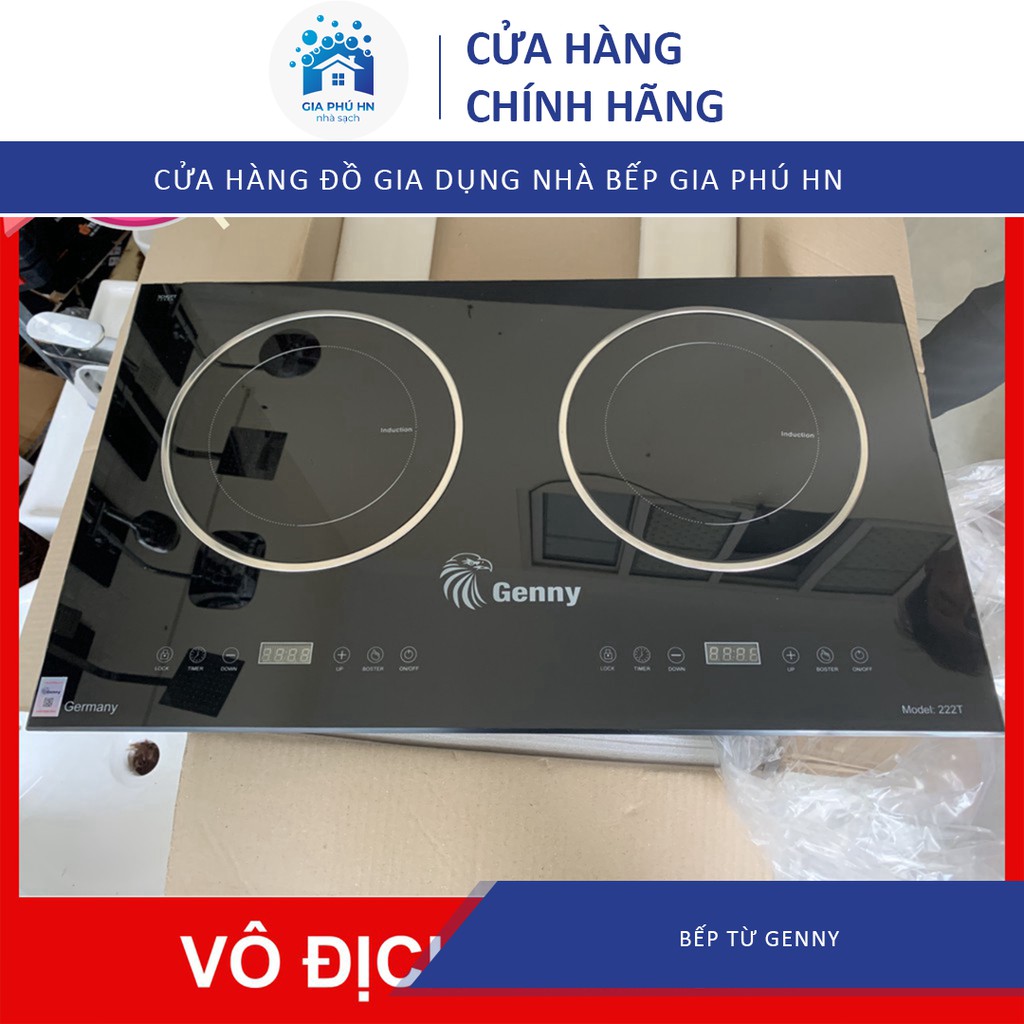 Bếp Điện Từ Âm Đôi Giá Rẻ  𝗖𝗛Í𝗡𝗛 𝗛Ã𝗡𝗚 𝟏𝟎𝟎%  Bếp Từ Âm Đôi Genny GN-222T Bếp Điện Từ Đôi Giá Rẻ