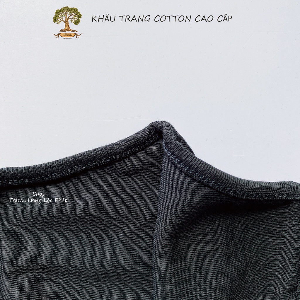 Khẩu Trang Vải Nam Nữ Màu Đen Cotton Nhật Cao Cấp Chống Nắng Ngăn Tia UV Thoáng Mát Mềm Mại 5 cái