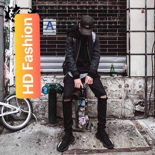 Quần jean nam đen rách gối chất bò cao cấp co dãn 4 chiều cực đẹp KÈM NHIỀU MẪU MỚI