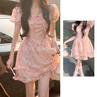Đầm voan tay bồng dáng xoè hai lớp váy liền phong cách Hàn Quốc