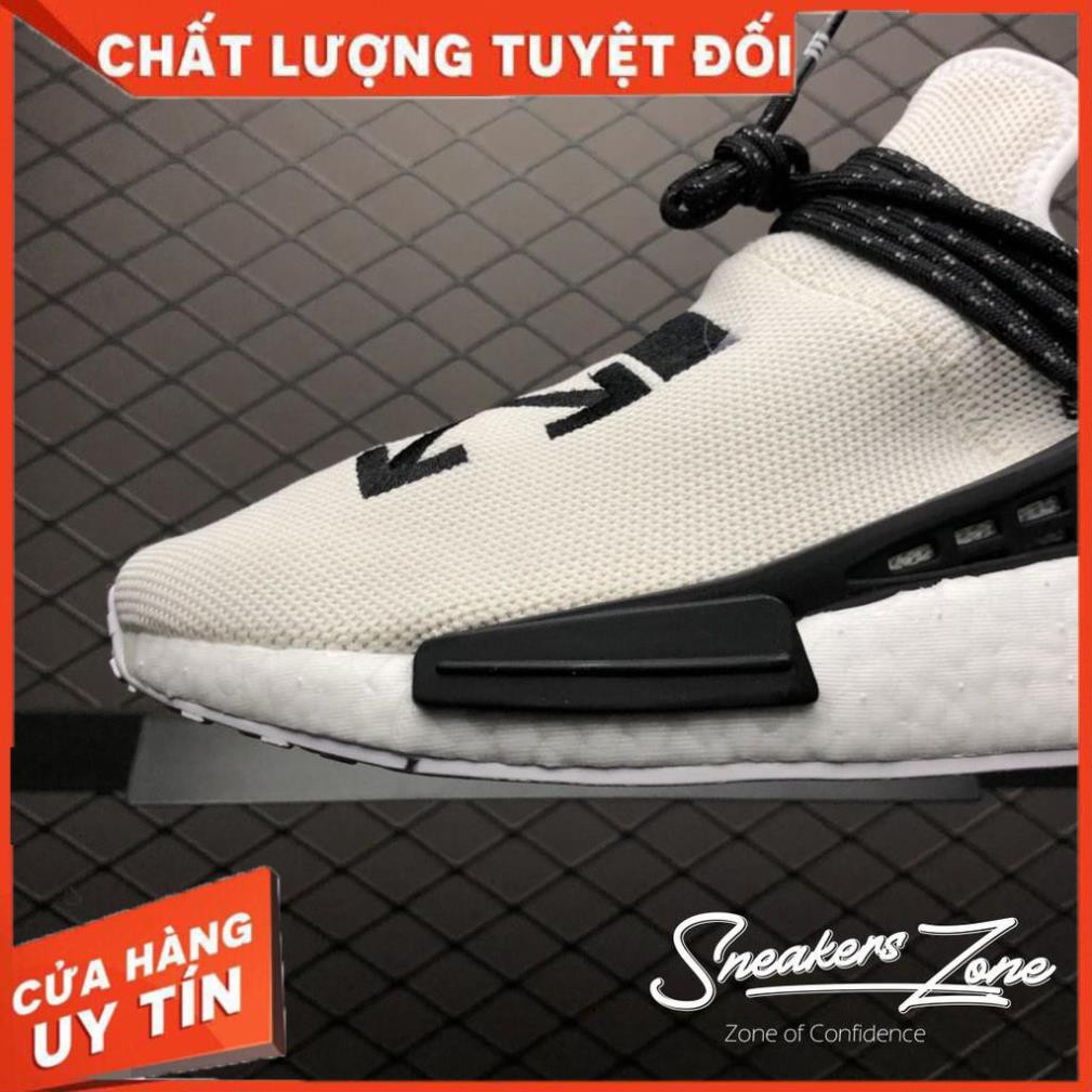 (FREE SHIP + HỘP + QUÀ) Giày thể thao NMD Human Racen OFF WHITE trắng chữ đen siêu đẹp cho nam và nữ