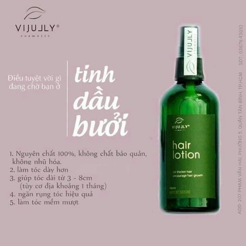 [CHÍNH HÃNG]-Tinh dầu bưởi giúp nhanh mọc tóc, giảm rụng tóc thương hiệu Vijully, nguồn gốc thiên nhiên