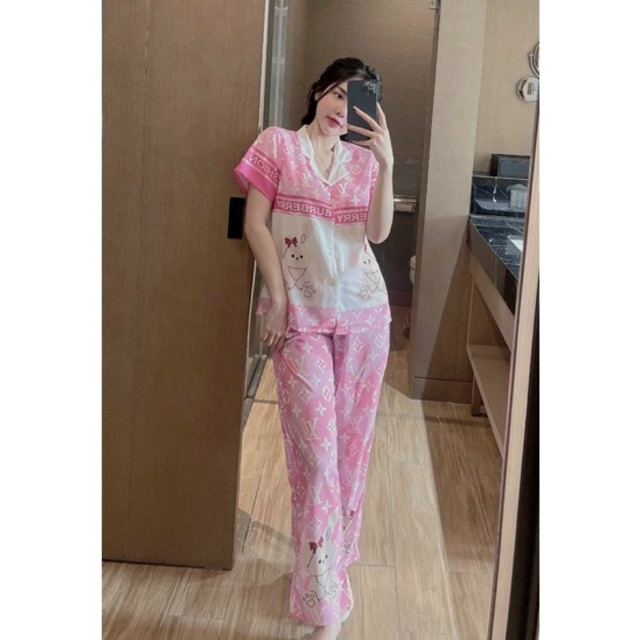 Set đồ bộ mặc nhà pijama mango tay ngắn quần dài freesize 40-50kg tuỳ chiều cao