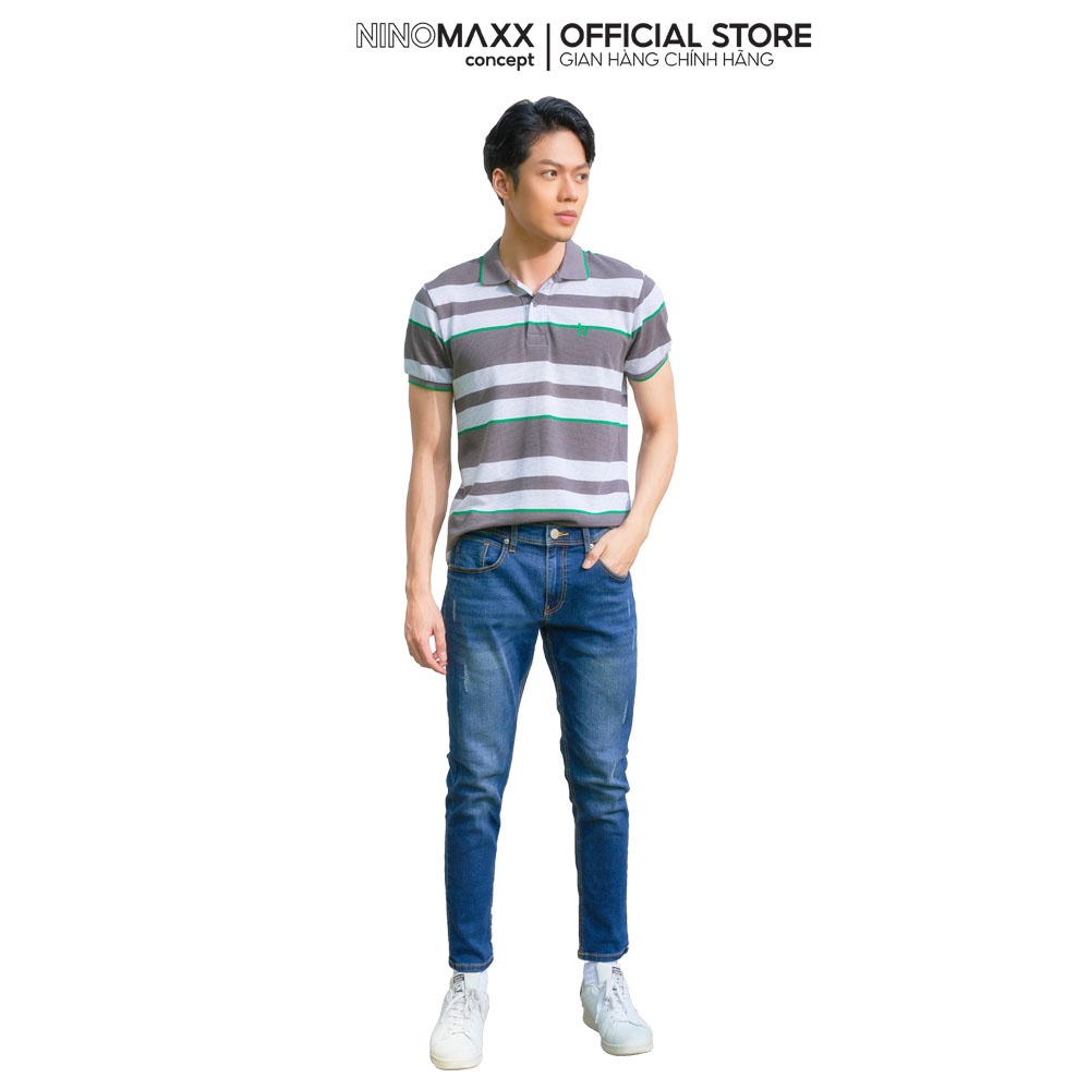 NINOMAXX Standard Polo - Áo Thun Polo Nam tay ngắn cổ bẻ có kẻ sọc 2010065