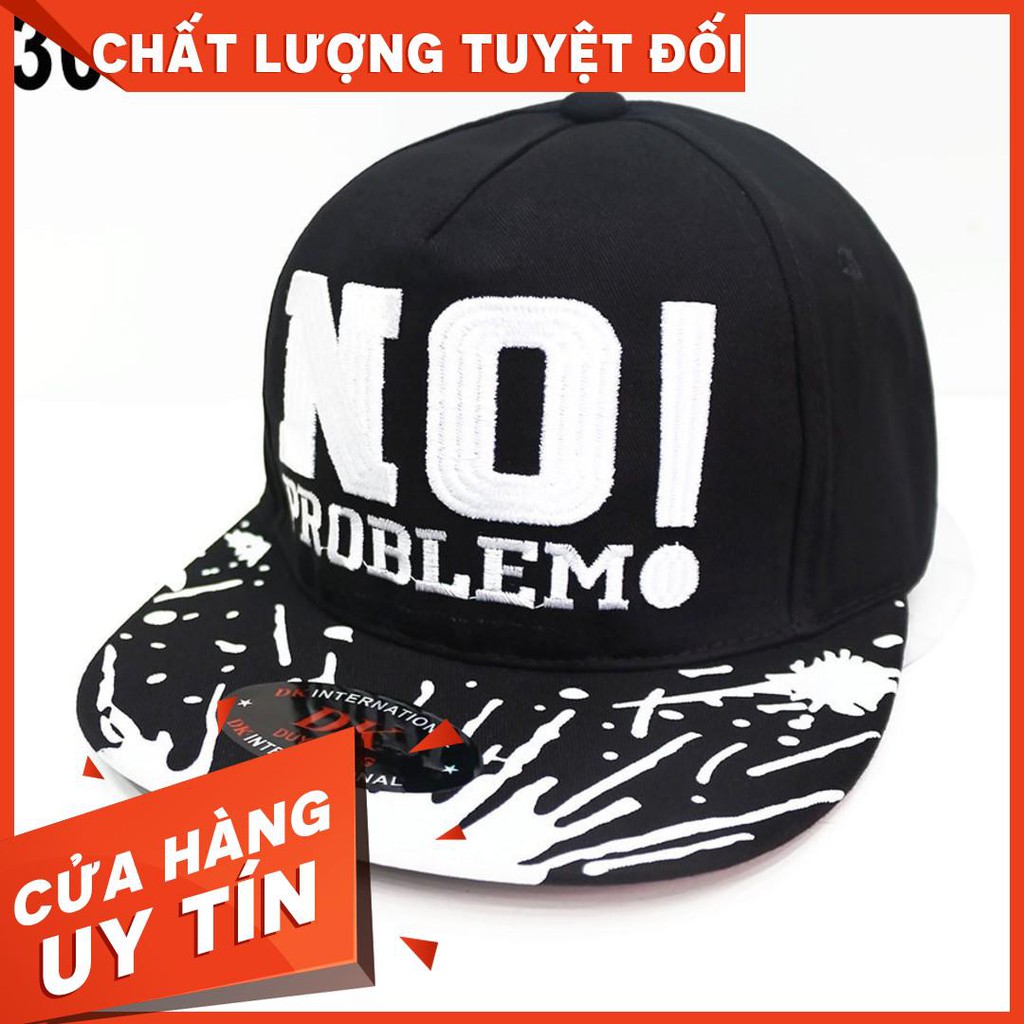 Nón Snapback Họa Tiết NO PROBLEM Thời Trang ( Đen 3013 ) - NÓN HẢI