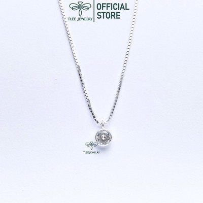 Dây chuyền bạc nữ TLEE mặt đá tròn nhỏ đơn giản TLEE JEWELRY D0173