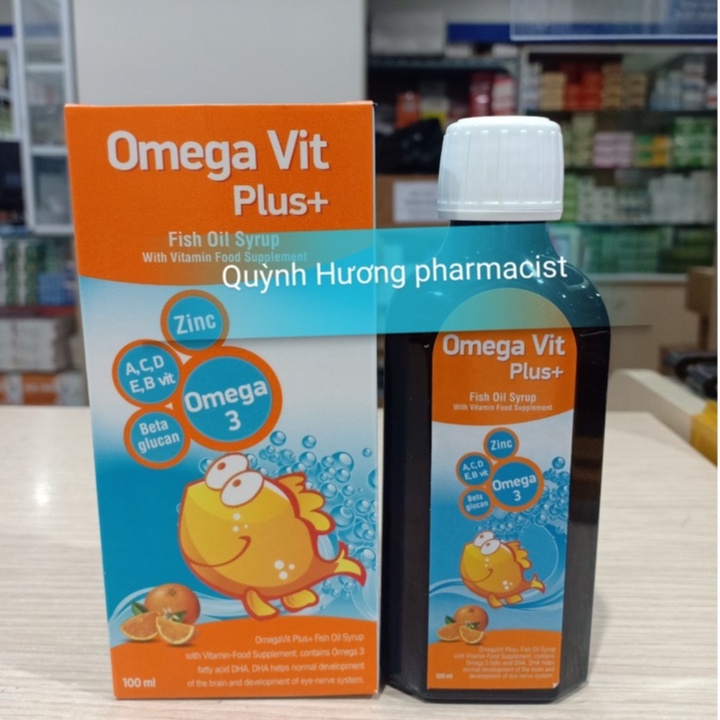 Omega Vit Plus+ chai 100ml giúp bổ sung các vitamin và omega 3 cho bé yêu