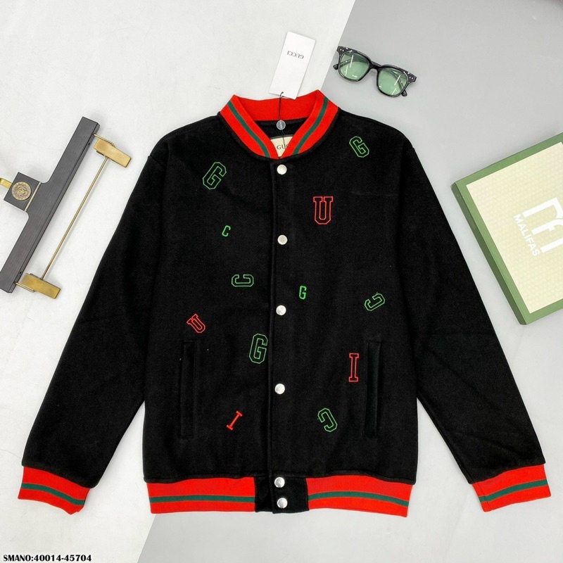 Áo Khoác Bomber Nam GC Chữ Thêu Cao Cấp - Áo Bomber GC Nam Chất Nỉ Siêu Đẹp