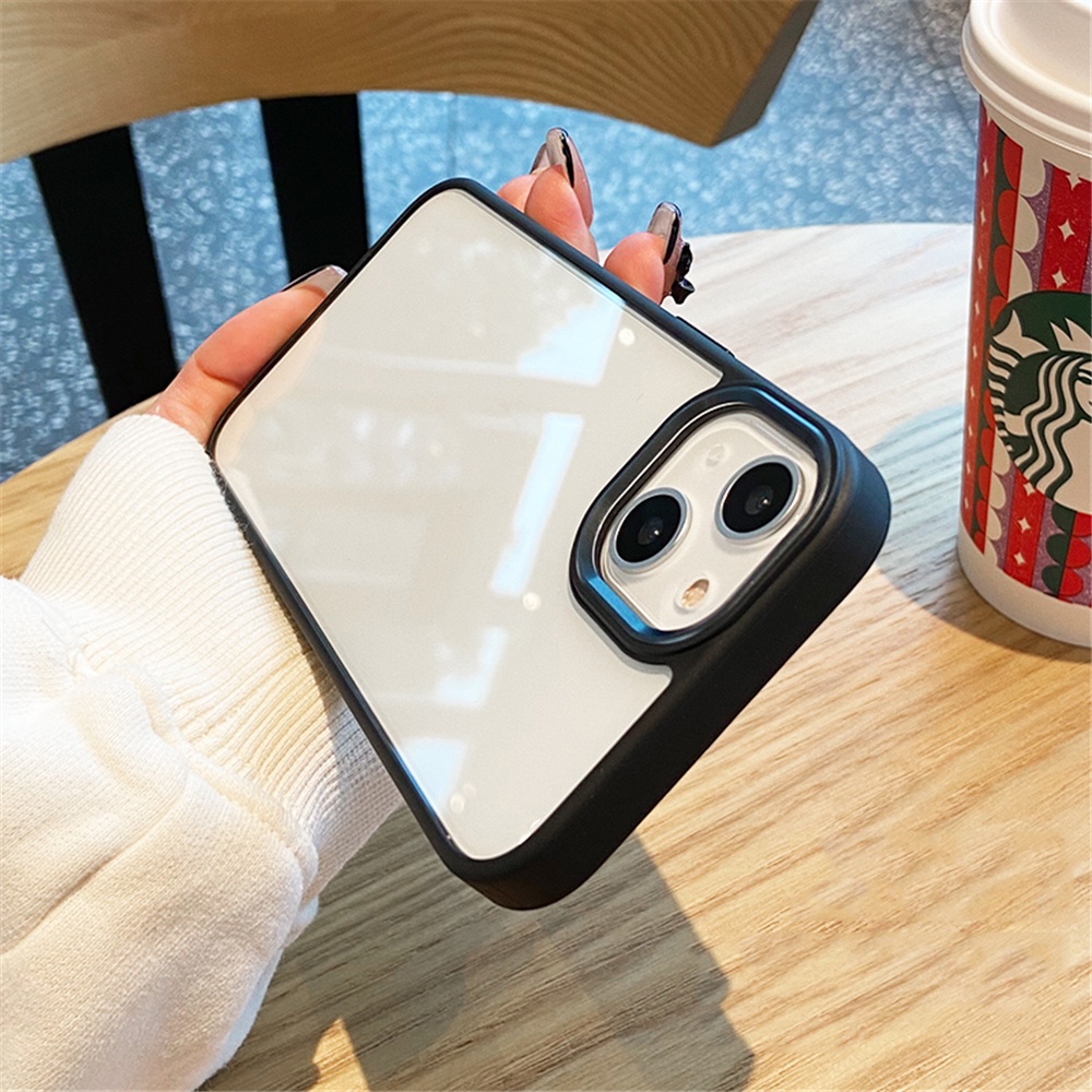 Ốp Điện Thoại iPhone 14 13 12 11 Pro Max plus 14 promax Acrylic Khung Kim Loại Chống Sốc Cao Cấp Cho
