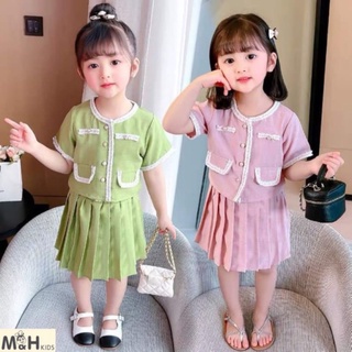 Sét vest váy ngắn mặc hè cho bé gái siêu xinh