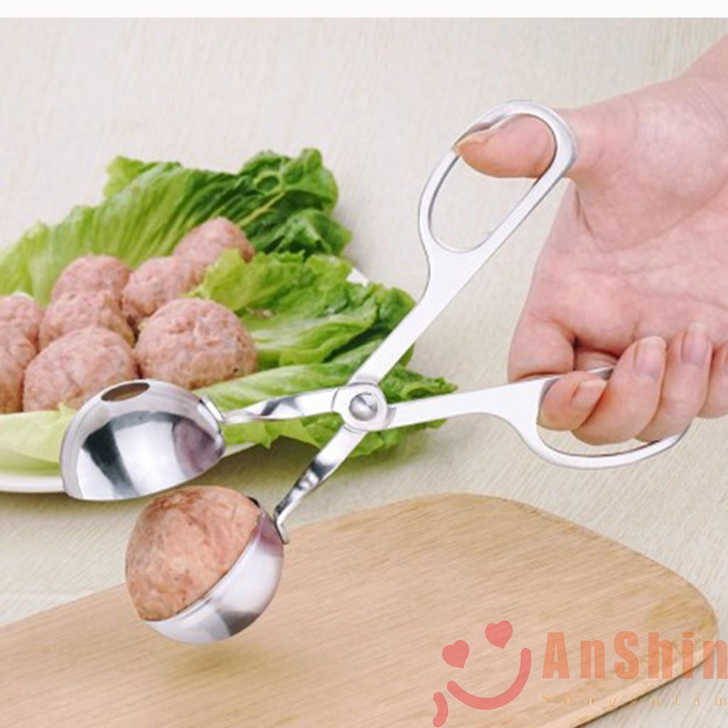 Kẹp làm thịt viên, chả viên Inox 304 cao cấp - dụng cụ viên thịt nấu ăn