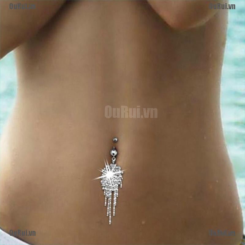 (FCC) Khuyên Rốn Bằng Thép Đính Đá Và Tua Rua Sử Dụng Y Tế