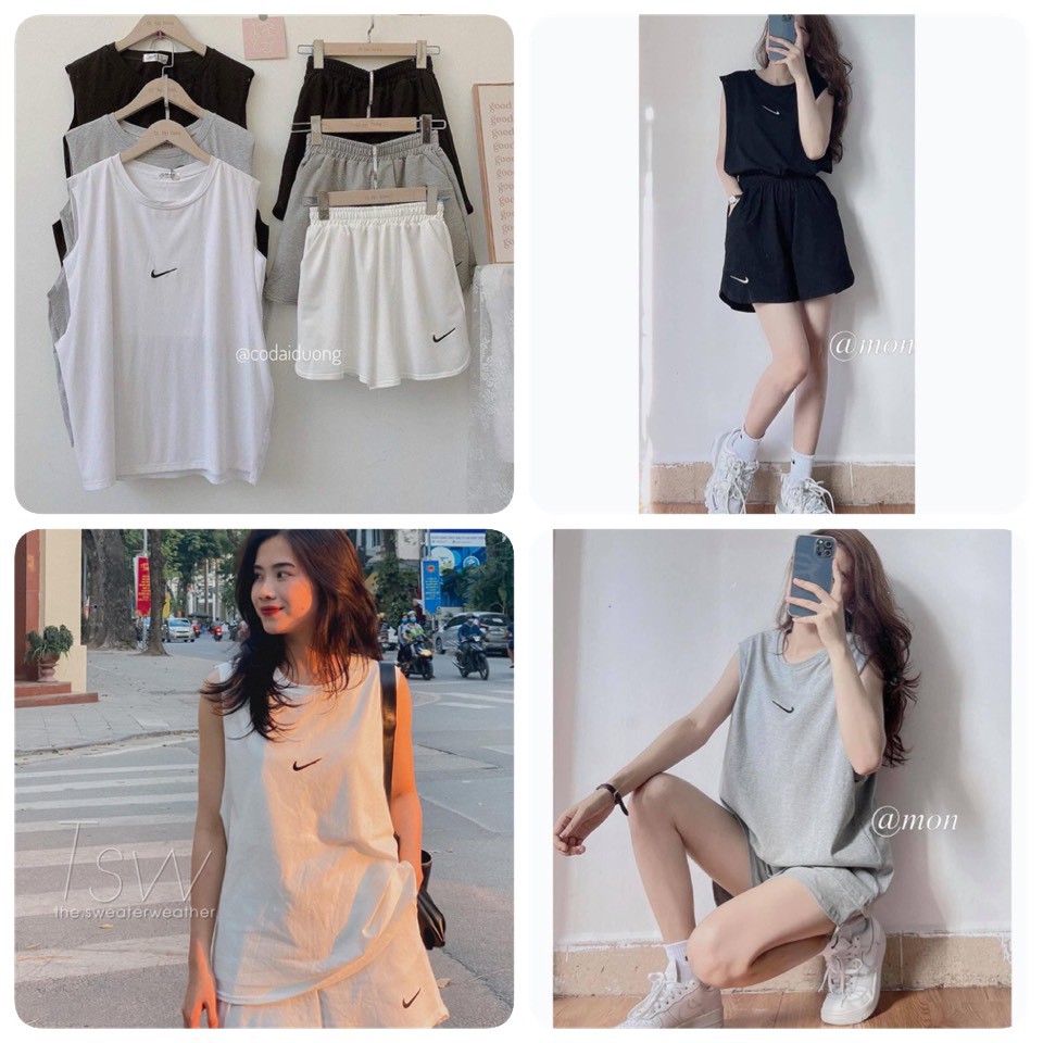 Bộ Thể Thao Ba Lỗ Set Bộ 3 món Áo quây liền Áo TankTop + Quần Sooc Cá Tính, Năng Động Y Hình