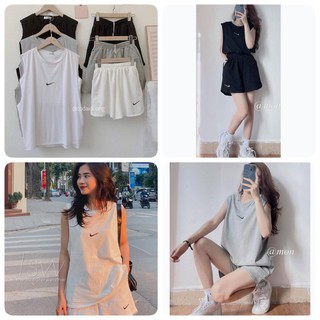 Bộ Thể Thao Ba Lỗ Set Bộ 3 món Áo quây liền Áo TankTop + Quần Sooc Cá Tính, Năng Động Y Hình