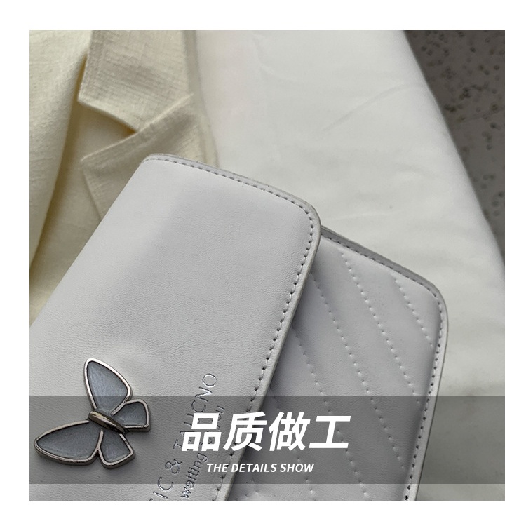 Túi Đeo JASMIN NOIR Chéo Nắp Gập In Họa Tiết Bướm Phối Dây Xích Thời Trang Cho Nữ
