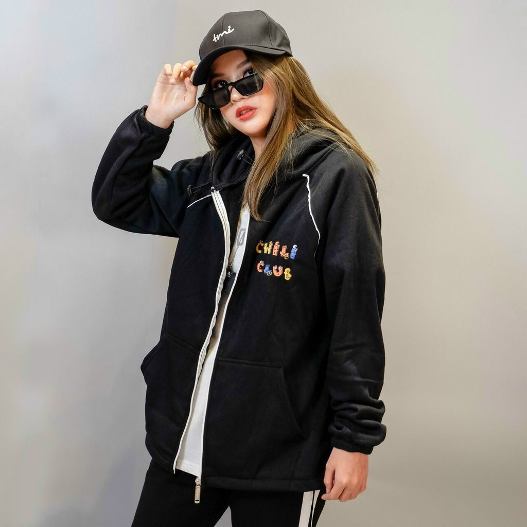 Áo Khoác Nỉ form rộng có Khóa Kéo Chili Club thời trang đông xuân | BigBuy360 - bigbuy360.vn