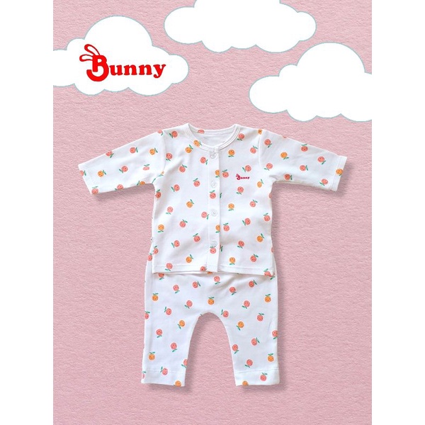 Bộ quần áo tay dài sơ sinh bé gái Bunny chất cotton Hàn cho bé 3-10kg (không bao gồm nón vớ)