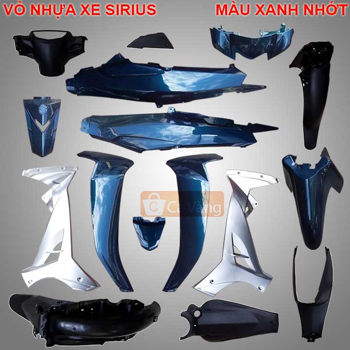 Vỏ nhựa xe máy Yamaha Sirius- nhựa TRẮNG CAO CẤP Màu Xanh NHỚT, VÀNG ĐEN, TRẮNG, ĐEN TRẮNG , ĐỎ CỜ, ĐEN