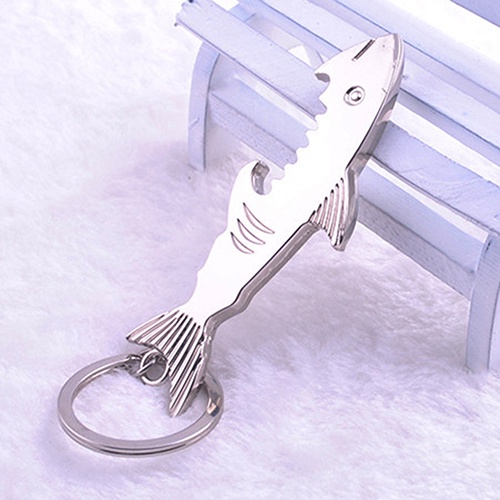 Vòng gắn chìa khóa kiêm đồ khui nắp chai thiết kế cá mập độc đáo sáng tạo