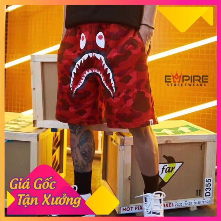 [SIÊU KHỦNG] ⚡️ Quần Short Bape Shark Camo Đỏ hàng cao cấp Full tem tag, zipbag 2021