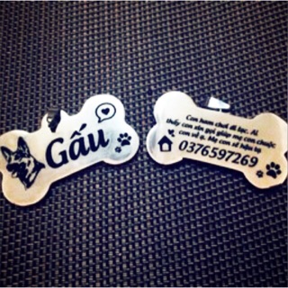 Thẻ tên thú cưng khắc theo yêu cầu pettag