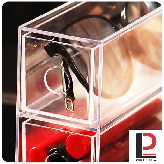 Hộp mica, acrylic nhiều ngăn/ Hộp dụng cụ Mica/ Hộp dụng cụ/ Hộp đựng kính, mỹ phẩm