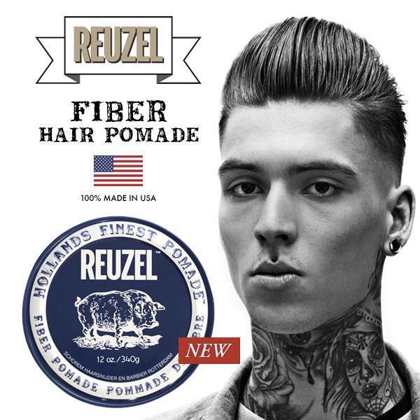 Sáp tạo kiểu tóc Reuzel Fiber Pomade giữ nếp cứng độ bóng mờ (Sáp con heo) (USA)