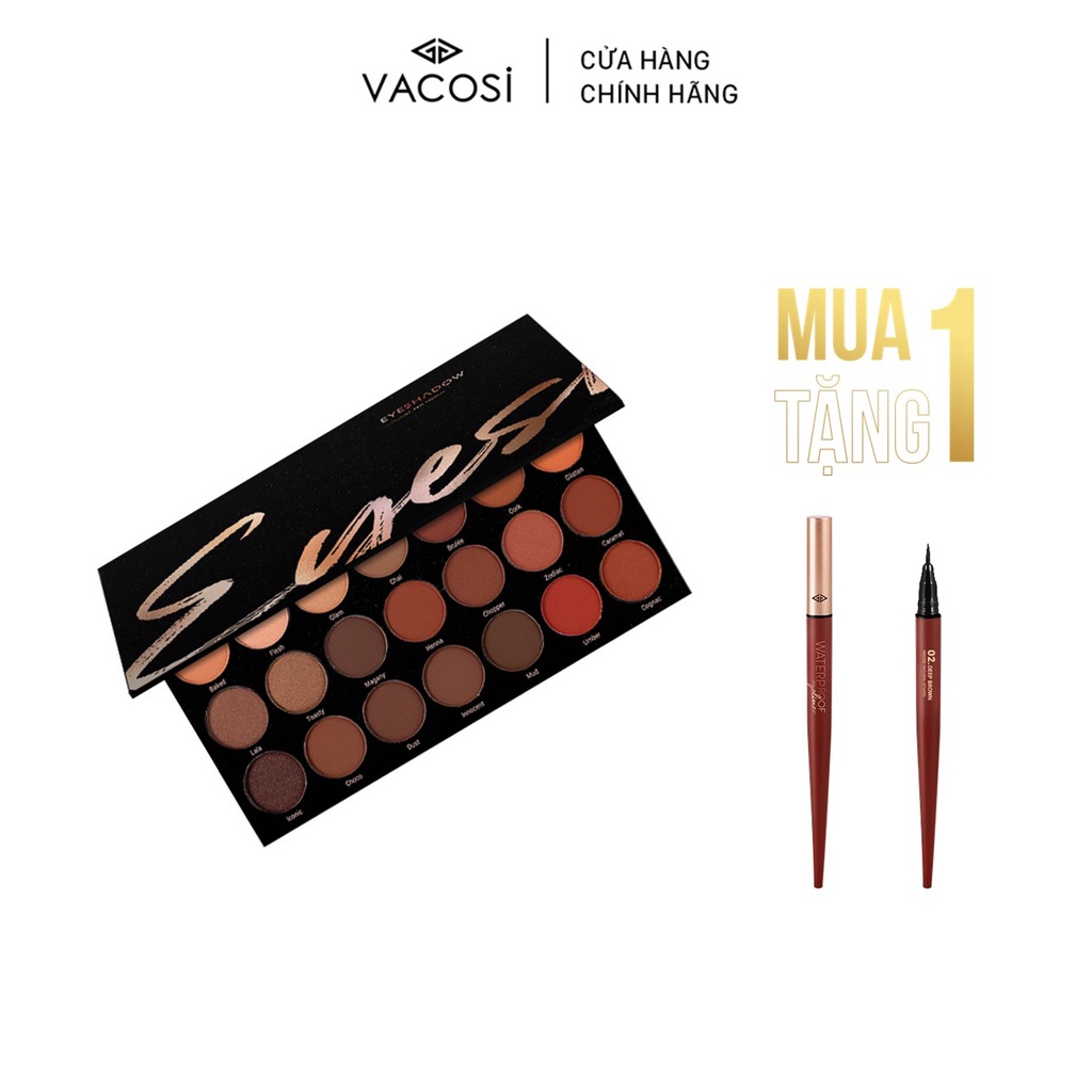 BẢNG MÀU MẮT CHUYÊN NGHIỆP NATURAL BROWN - VACOSI EYESHADOW PALETTE 81ENB 28 Ô