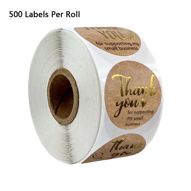 Cuộn 500 Miếng Dán Chữ Thank You for Supporting My Small Business