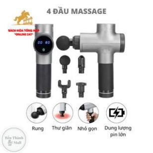 👑Ông Vua Bán Sỉ👑 Súng Massage Toàn Thân 4 Đầu 6 Chế Độ Fascial - Giảm Đau Mỏi Vai Gáy, Giãn Cơ Sau Tập