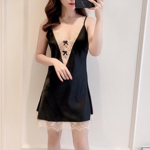 [size 42-55kg]đầm ngủ phi lụa - Váy ngủ quảng châu lụa satin - cô chủ nhỏ chuyên sỉ  ྇