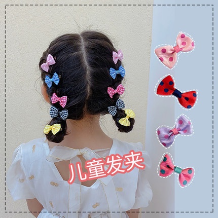 Set 10 Kẹp Tóc Đính Nơ Kiểu Công Chúa Dễ Thương Cho Bé Gái