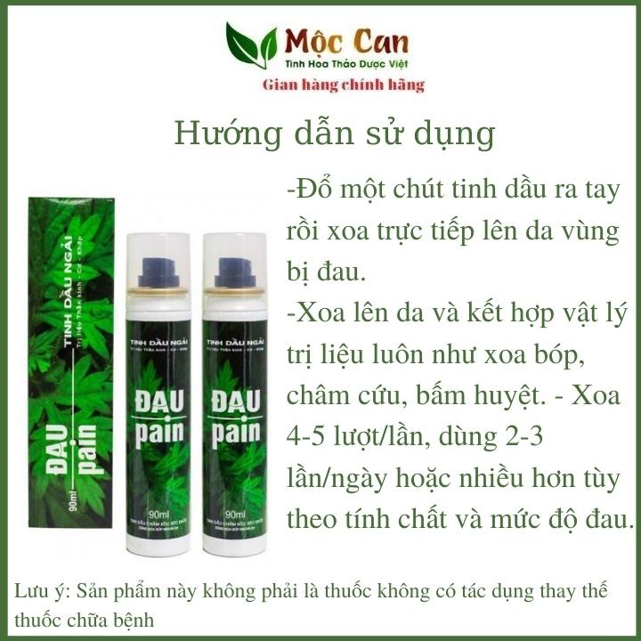 Dầu xoa bóp giảm đau Ngải Cứu Pain Oil Mộc Can ngải diệp xoa bóp ngoài da hết sưng đau mỏi tức thì chai 90ml