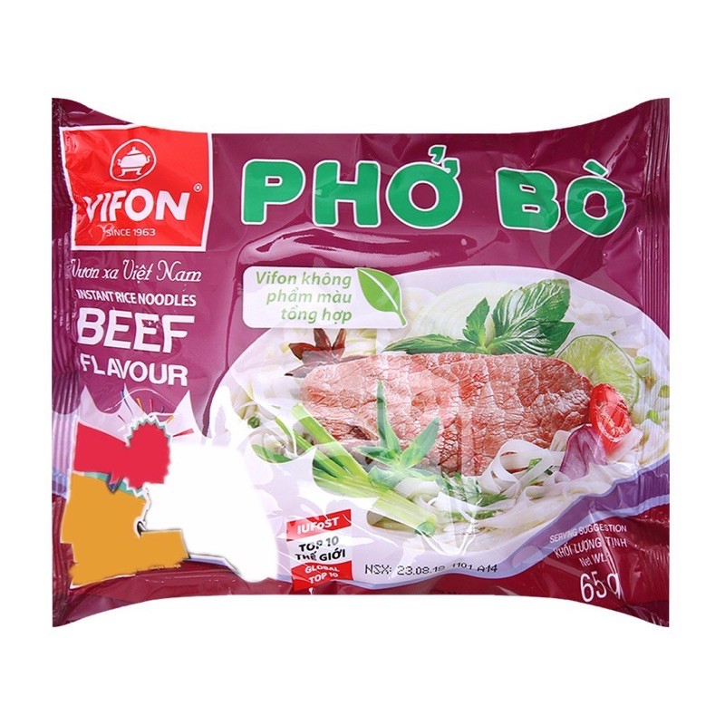 10 GÓI PHỞ BÒ VIFON 65g