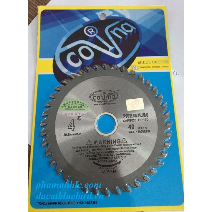 Lưỡi cắt gỗ COVINA 105 mm, 40 răng