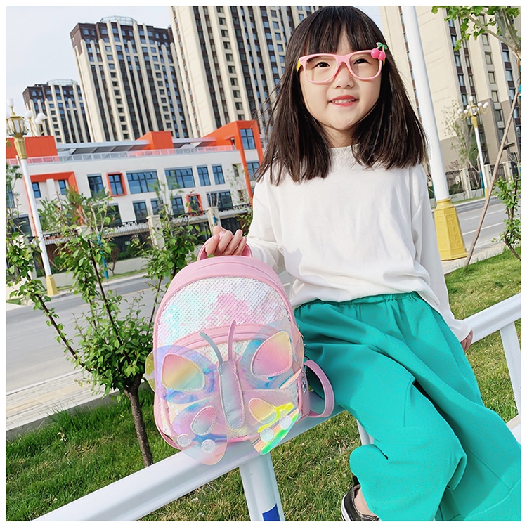 Ba Lô Da pu Mini Đính Kim Sa Lấp Lánh Xinh Xắn Cho Bé Gái