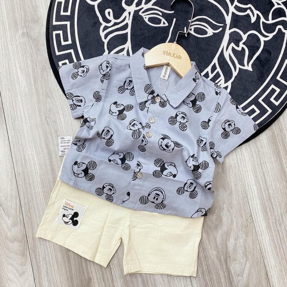 [Mã FAMAYFA2 giảm 10K đơn 50K] Bộ sơ mi mickey 2 màu bé trai