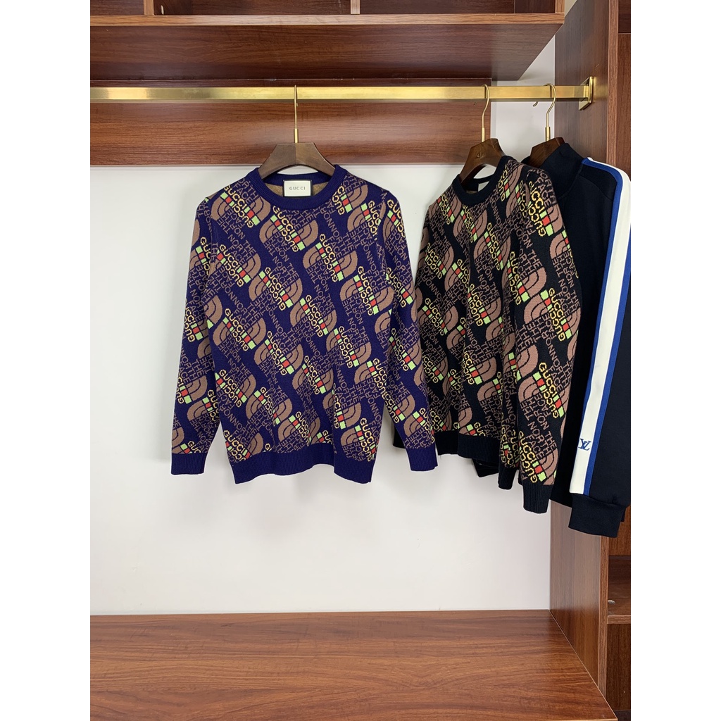 ÁO len nam thời trang cao cấp GUCCI GG GC họa tiết thương hiệu nổi bật