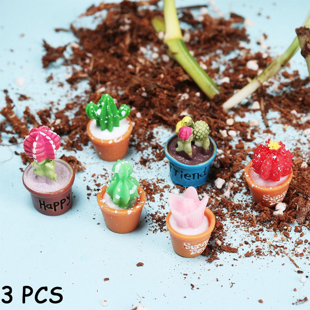 WATTLE Set 3 Mô Hình Chậu Hoa Mini Trang Trí Sân Vườn