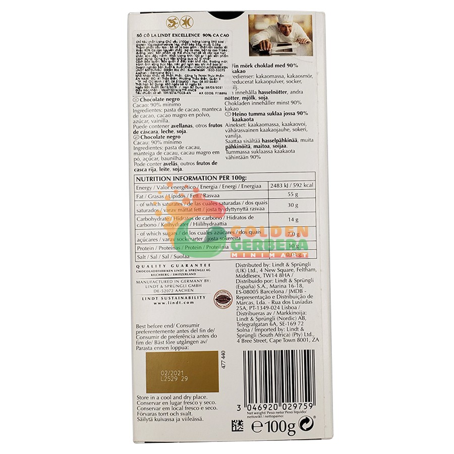 Socola Lindt 90% Cacao