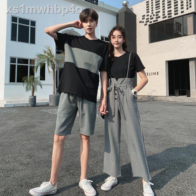 váy suôngváy dáng dài♞☒Các cặp đôi mặc vào mùa hè năm 2021 phiên bản mới của Hàn Quốc quần ống rộng có dây đ