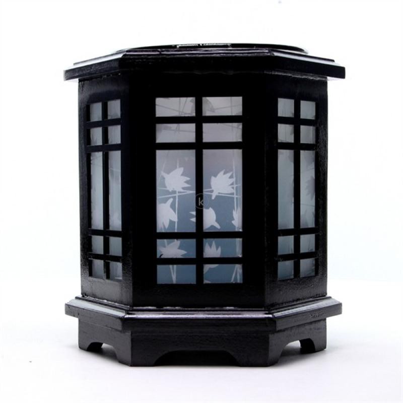 Đèn xông tinh dầu gỗ hình chữ nhật đen M0100