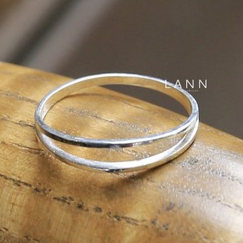 Nhẫn 2 vòng mỏng BẠC S925 LANN R263