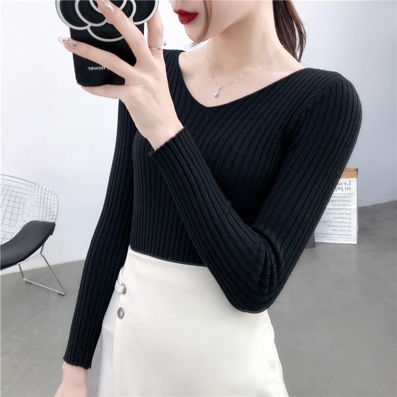 Áo len nữ cổ tim siêu tôn dáng Al72