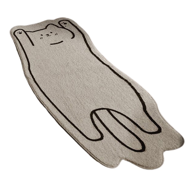 Thảm lót cửa chùi chân Mềm Mại Chống Trượt Phối Ren Họa Tiết Mèo Hoạt Hình Siêu Dễ Thương Dành Cho Phòng Ngủ Trẻ Em