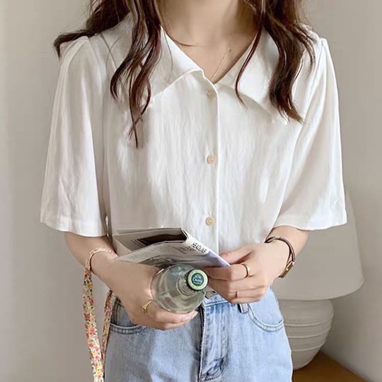 Áo Sơ Mi Cổ Chữ V Thời Trang Mùa Hè Hàn Quốc Dành Cho Nữ