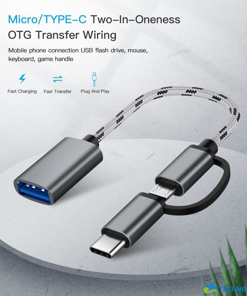 2 in 1  Type-C Micro USB To USB 3.0 Interface OTG Adapter Cable truing