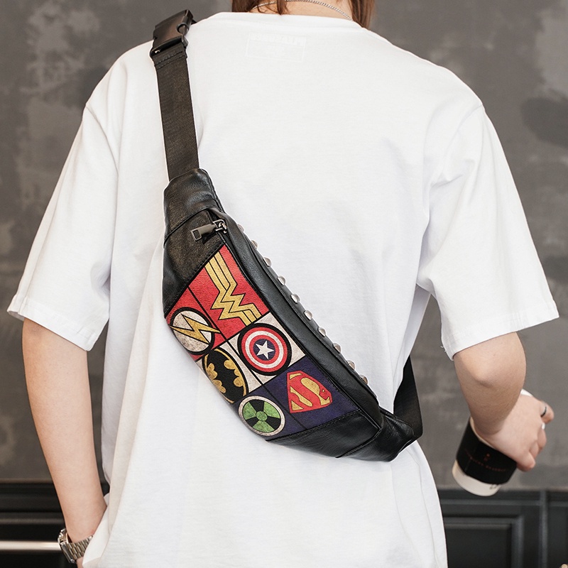 [Túi thời trang nam nữ đeo bụng] [Túi đeo unisex đeo chéo bao tử thời trang du lịch captain siêu anh hùng] | BigBuy360 - bigbuy360.vn