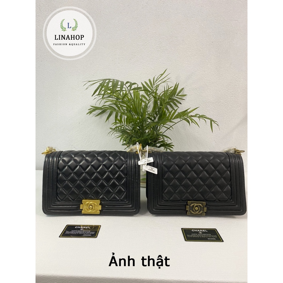 Túi Xách Nữ - Túi Đeo vai đeo chéo Xích Đồng & Vàng Trần Trám kiểu dáng cao cấp dây đeo chéo bằng xích pha da cao cấp