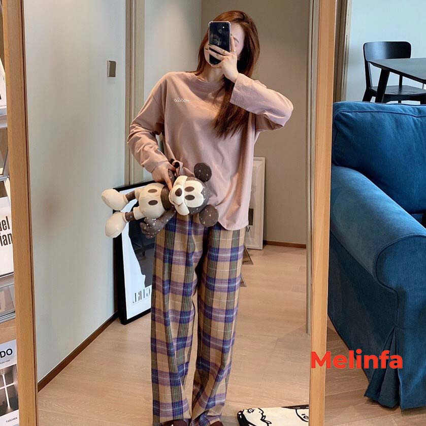 Bộ đồ ngủ nữ, Bộ mặc nhà Pijamas nữ dài tay quần dài mặc mùa thu đông mã VABD0229 | BigBuy360 - bigbuy360.vn